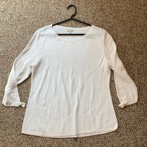 White 3/4 Length Sleeve Sweater